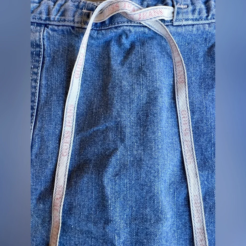 VTG GUESS Y2K 90s Denim Mini Skirt Embroidered Logo Made in Mexico Sz M Retro